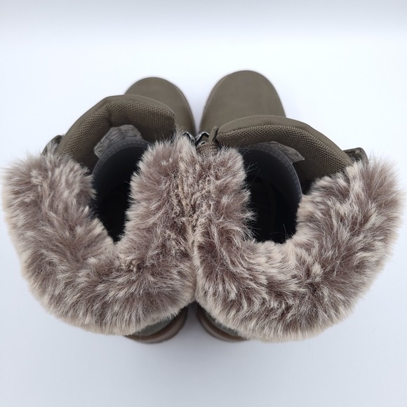 Lugz Flirt Hi Fur Boots Womens 7.5 Olive Green Gray Faux Fur Trim C53BR - Picture 4 of 11